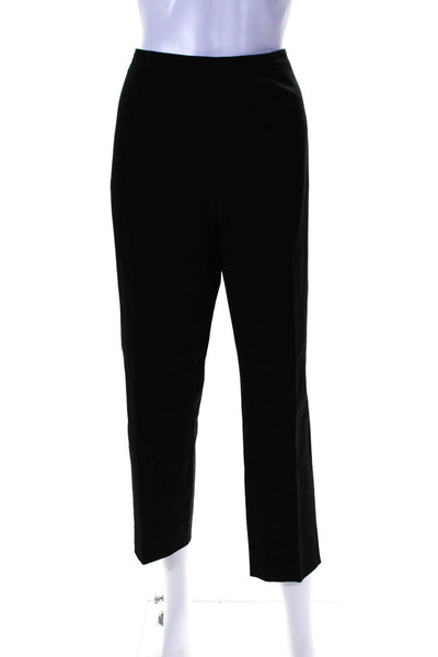 Piazza Sempione Womens Side Zip High Rise Pleated Cropped Pants Black Size IT 48