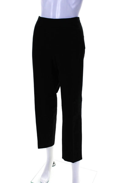 Piazza Sempione Womens Side Zip High Rise Pleated Cropped Pants Black Size IT 48