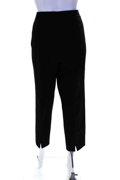 Piazza Sempione Womens Side Zip High Rise Pleated Cropped Pants Black Size IT 48