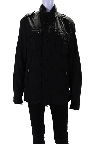 Moncler Womens Full Zip Long Sleeve Utility Jacket Black Size 4