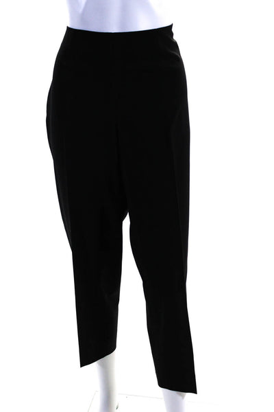 Piazza Sempione Women's Zip Closure Flat Front Straight Leg Pant Black Size 12