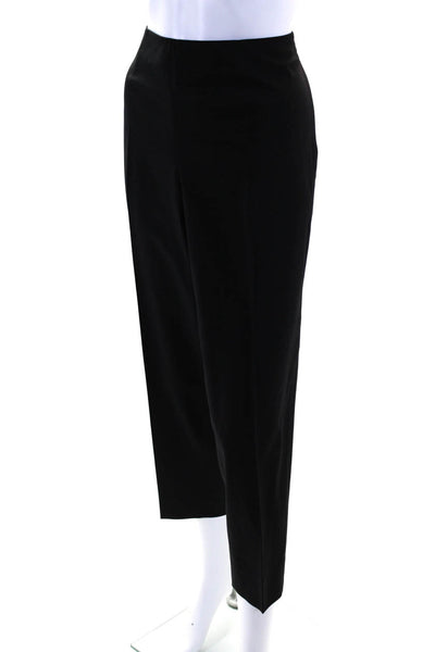 Piazza Sempione Women's Zip Closure Flat Front Straight Leg Pant Black Size 12