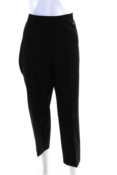 Leggiadro Women's Flat Front Zip Closure Straight Leg Ankle Pant Black Size 18