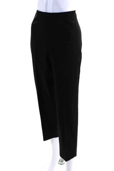 Leggiadro Women's Flat Front Zip Closure Straight Leg Ankle Pant Black Size 18