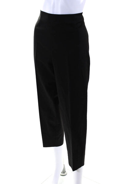 Leggiadro Women's Zip Closure Flat Front Straight Leg Dress Pant Black Size 18