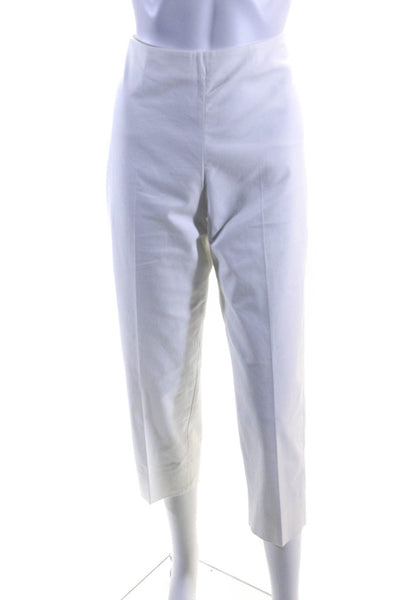 Leggiadro Women's Zip Closure Flat Front Straight Leg Dress Pant White Size 16