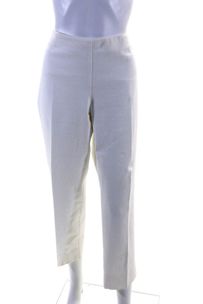 Lafayette 148 New York Women's Flat Front Straight Leg Dress Pant White Size 12