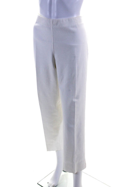 Lafayette 148 New York Women's Flat Front Straight Leg Dress Pant White Size 12