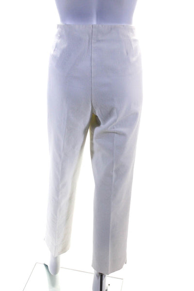 Lafayette 148 New York Women's Flat Front Straight Leg Dress Pant White Size 12