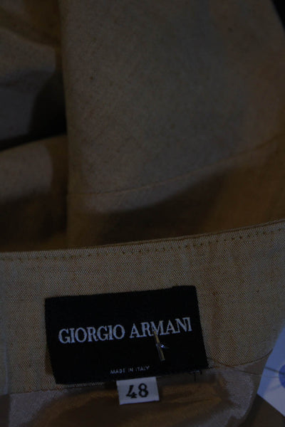 Giorgio Armani Women's A-Line Wrap Lined Mini Skirt Beige Size 48