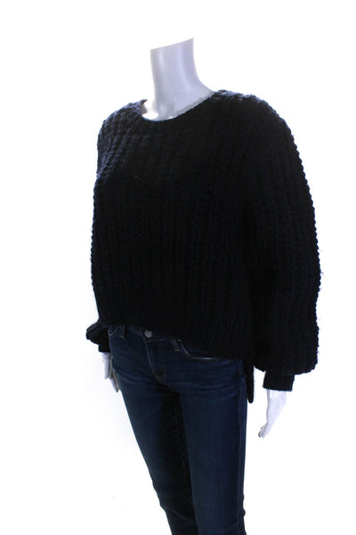 Kelly Love Womens Thick Knit Long Sleeved Pullover Sweater Navy Blue Size S/M