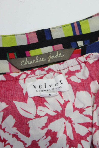Charlie Jade Velvet by Graham & Spencer Womens Tops Multicolor Red Size M Lot 2