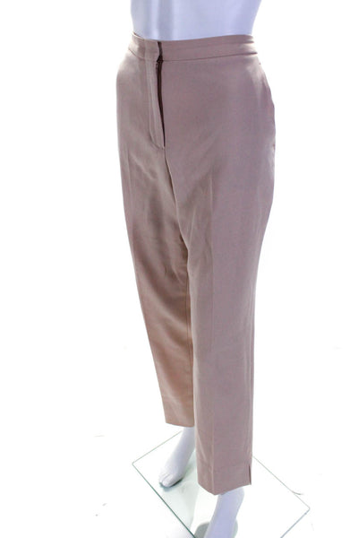 BCBGMAXAZRIA Womens Pleated Front Straight Leg Dress Trousers Pants Pink Size 6