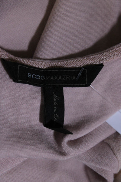 BCBGMAXAZRIA Womens Jacquard Sleeveless Back Zip Tank Top Light Pink Size L