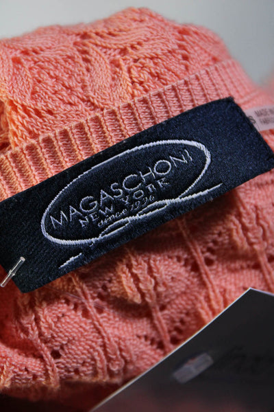 Magaschoni Womens Cotton Blend Open Front Cardigan Sweater Orange Size S