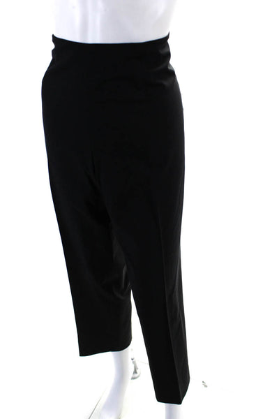 Leggiadro Womens Side Zip High Rise Pleated Dress Pants Black Size 14