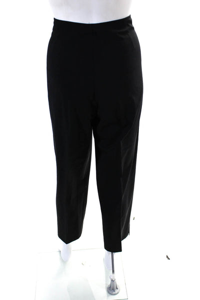 Leggiadro Womens Side Zip High Rise Pleated Dress Pants Black Size 14