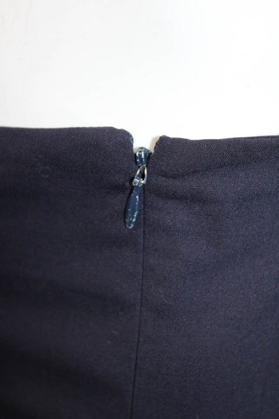 Leggiadro Womens Side Zip High Rise Pleated Dress Pants Navy Blue Wool Size 16