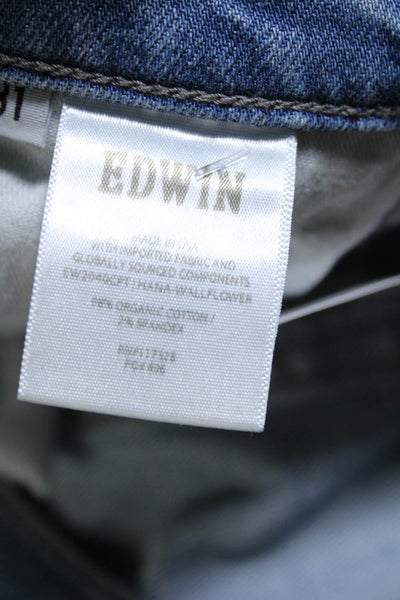 Edwin Women's High Waist Button Fly Medium Wash Straight Leg Denim Pant Size 31
