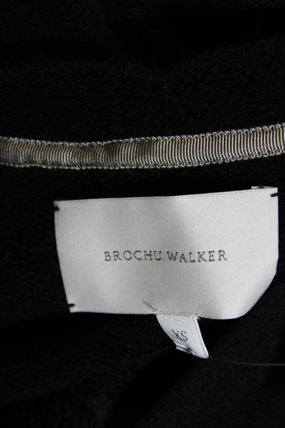 Brochu Walker Womens Wool Lace V-Neck Long Sleeve Pullover Sweater Black Size XS