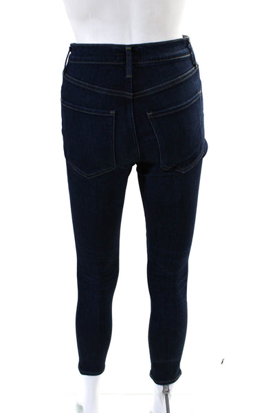 Agolde Womens Cotton Dark Wash Buttoned Skinny Leg Jeans Blue Size EUR25