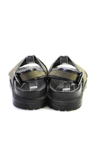 Zara Womens Dark Green Criss Cross Slingbacks Platform Sandals Shoes Size 8 lot2