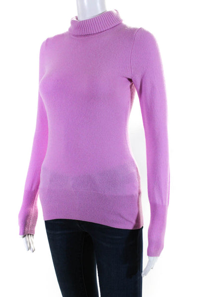 J Crew  Womens Cashmere Ribbed Turtleneck Long Sleeve Sweater Pink Size XS