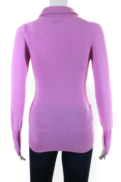 J Crew  Womens Cashmere Ribbed Turtleneck Long Sleeve Sweater Pink Size XS