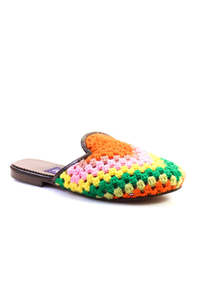 Res Ipsa Womens Knitted Woven Textured Round Toe Slip-On Mules Multicolor Size 7