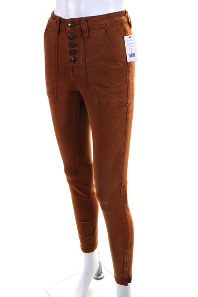Joie Womens Macine Park High Waist Button Fly Skinny Jeans Tan Size 24