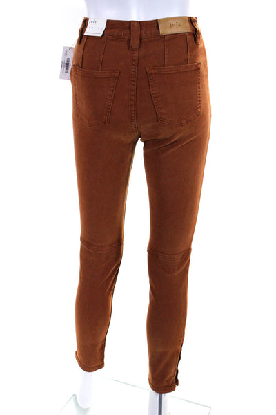 Joie Womens Macine Park High Waist Button Fly Skinny Jeans Tan Size 24