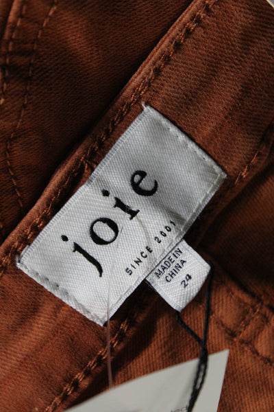 Joie Womens Macine Park High Waist Button Fly Skinny Jeans Tan Size 24