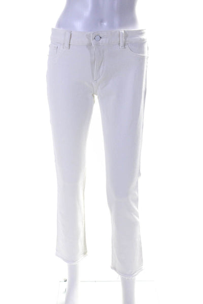 DL1961 Women's Midrise Pockets Straight Leg Denim Pant White Size 28