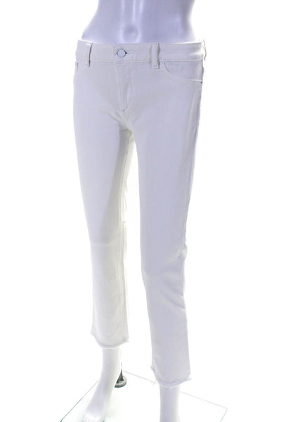 DL1961 Women's Midrise Pockets Straight Leg Denim Pant White Size 28