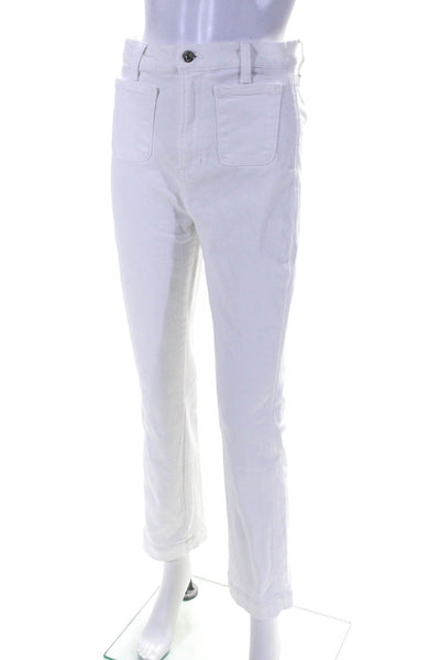 Veronica Beard Women's High Waist Pockets Straight Leg Denim Pant White Size 29