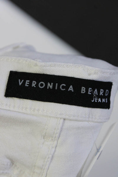 Veronica Beard Women's High Waist Pockets Straight Leg Denim Pant White Size 29