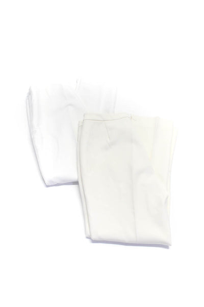 Peace of Cloth Women's Flat Front Straight Leg Dress Pant White Size 8 Lot 2