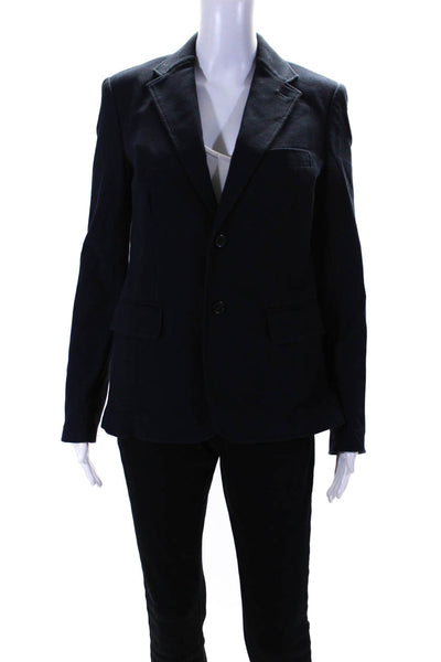 Polo Ralph Lauren Womens Cotton Collared Darted Buttoned Blazers Navy Size 6