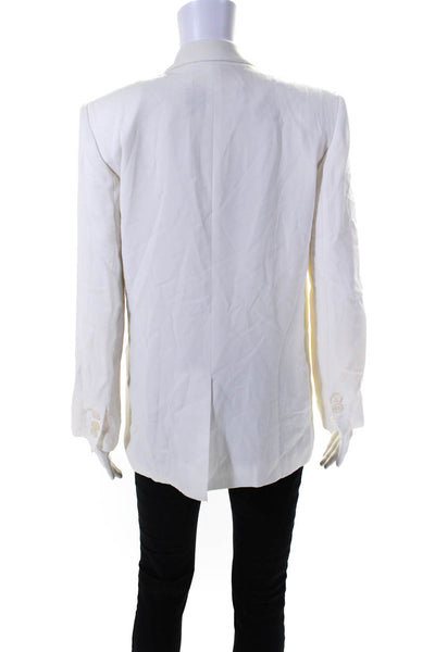 Jenni Kayne Womens Collared Long Sleeve Darted Buttoned Blazer White Size XS