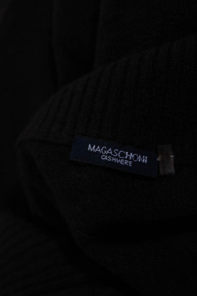 Magaschoni Mens Cashmere Half Zipper Turtleneck Sweater Brown Size Medium