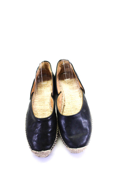 Rag & Bone Womens Leather Flat Slip On D'Orsay Espadrilles Black Tan Size 6