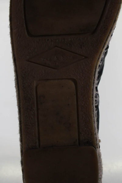 Rag & Bone Womens Leather Flat Slip On D'Orsay Espadrilles Black Tan Size 6