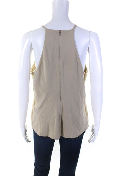 Bailey 44 Womens Faux Leather Keyhole Front Sleeveless Camisole Beige Size L