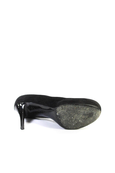 Alexander McQueen Womens Black Suede Leather Platform Heels Pumps Shoes Size 6