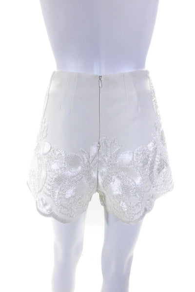 Alexis Womens White Textured Zip Back High Rise Shorts Size XS