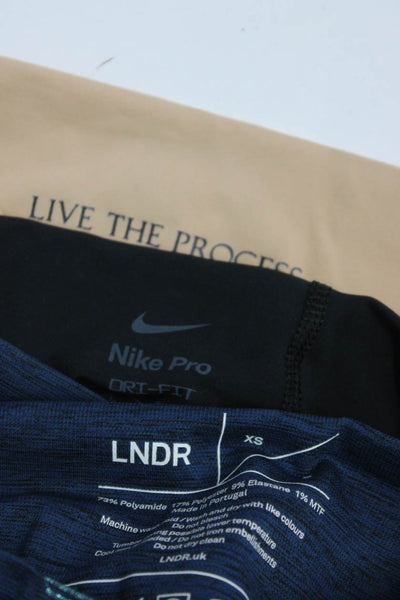 Nike Live the Process LNDR Womens Black Striped Pull On Leggings Size XS Lot 3