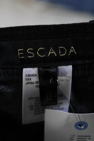 Escada Womens Mid Rise Rhinestone Zippered Ankle Straight Leg Pants Gray Size 38