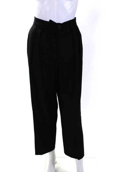 Escada Margaretha Ley Womens 100% Wool Pleated Tapered Pants Black Size 40