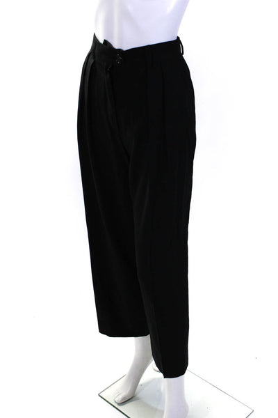 Escada Margaretha Ley Womens 100% Wool Pleated Tapered Pants Black Size 40