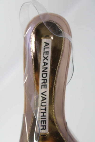 Alexandre Vauthier Womens Stiletto Crystal Cap Toe PVC Slingback Pumps Clear 37